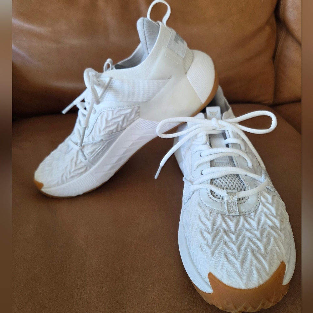 Under Armour Men's White Project Rock 6 Athletic Shoes